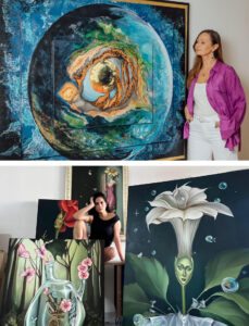 Fotografía cedida este miércoles por ARTEria donde se observa a las artistas Verónica Vicario (arriba) y Carolina Pavia (abajo) durante una exposición en Ciudad de México (México). EFE/ Arteria /SOLO USO EDITORIAL/NO VENTAS/ SOLO DISPONIBLE PARA ILUSTRAR LA NOTICIA QUE ACOMPAÑA (CRÉDITO OBLIGATORIO)