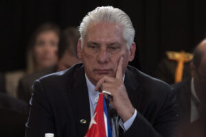 Fotografía de archivo, tomada el pasado 9 de abril, del presidente de Cuba, Miguel Díaz-Canel, durante la Cumbre de la Celac, en Tegucigalpa (Honduras). EFE/Str