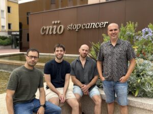 Desde la izquierda: Israel Salguero, Daniel Giménez, Ernesto López y Felipe Cortés. Fotografía facilitada por CNIO / Marina Bejarano.