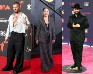 Composición de tres fotografías de archivo donde aparecen de izquierda a derecha el puertorriqueño Ricky Martin y los mexicanos Natalia Lafourcade y Carín León en tres diferentes ceremonias de entrega de premios de música. EFE/O. Guzmán/A. Arorizo/M. Pacheco ARCHIVO
