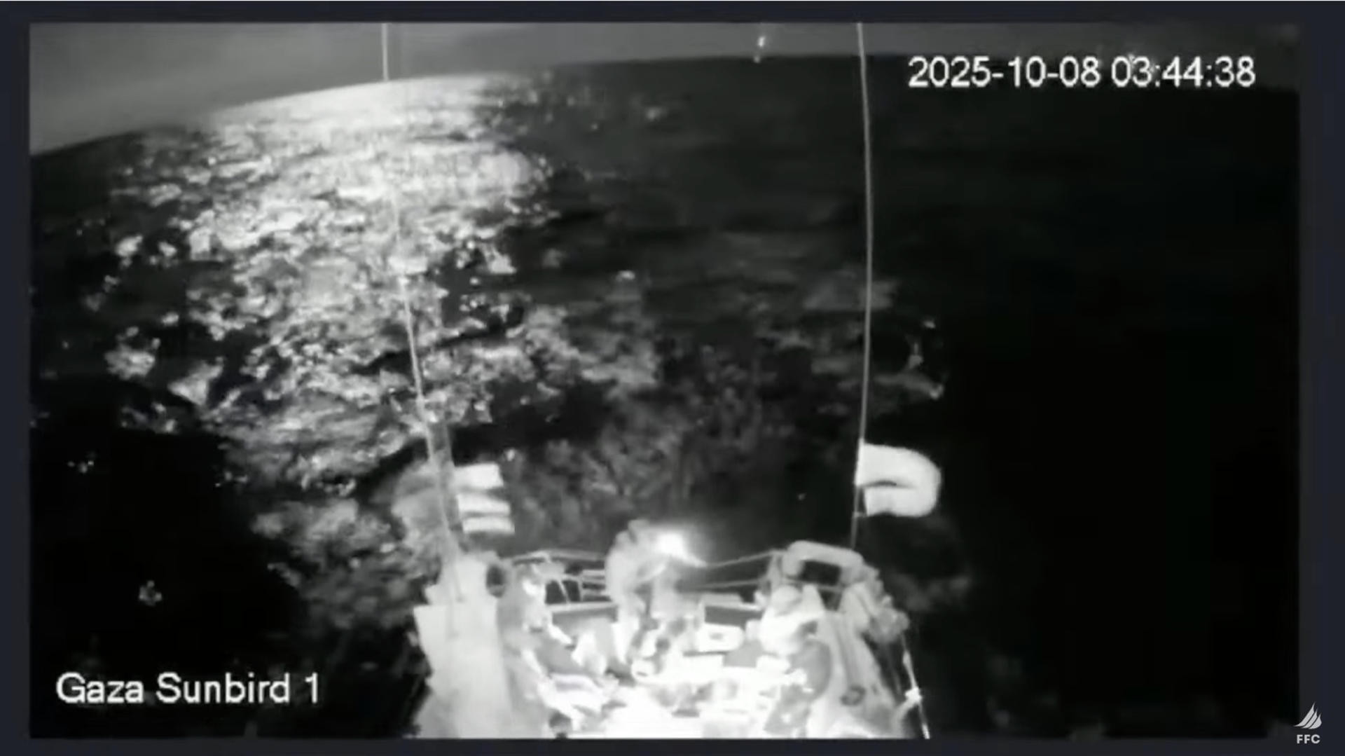 Imagen de un velero asaltado por Israel cedida por la Campaña de Rumbo a Gaza de la Flotilla de la Libertad-Thousand Madleens. EFE //SOLO USO EDITORIAL/SOLO DISPONIBLE PARA ILUSTRAR LA NOTICIA QUE ACOMPAÑA (CRÉDITO OBLIGATORIO)