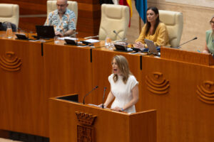 Imagen de archivo de la presidenta de la Junta de Extremadura, María Guardiola. EFE/ Jero Morales