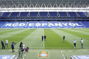 Fotografía de Alejandro García, en la que puede verse en una imagen de archivo del 14 de mayo de 2025 el RCDE Stadium, sede de los partidos como local del Espanyol. EFE
