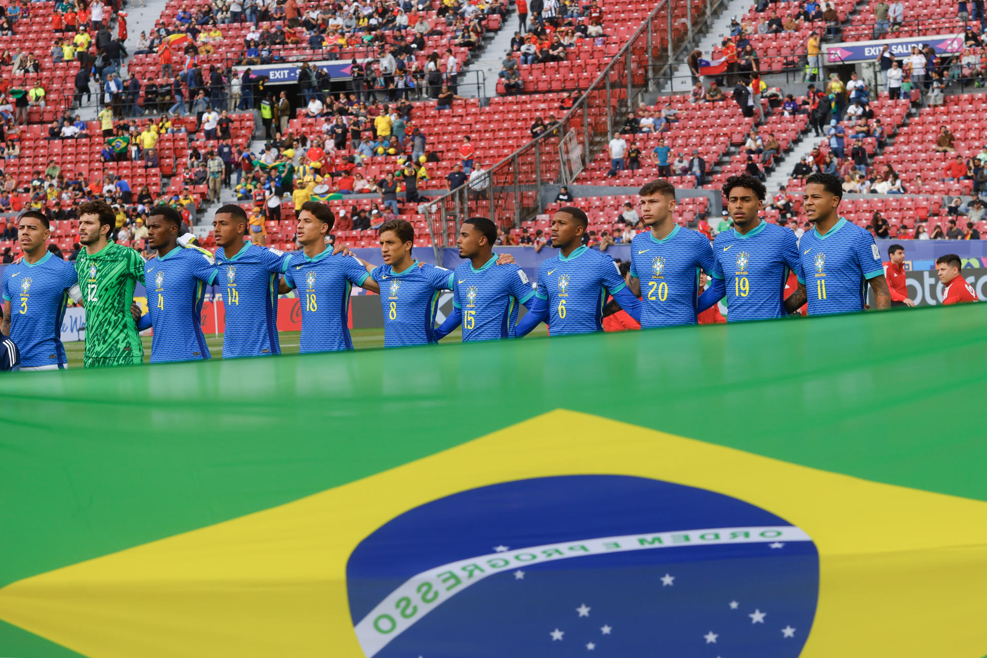 La selección de Brasil decepcionó en el Mundial Sub-20 de Chile al quedar eliminada en la fase de grupos. EFE/Esteban Garay