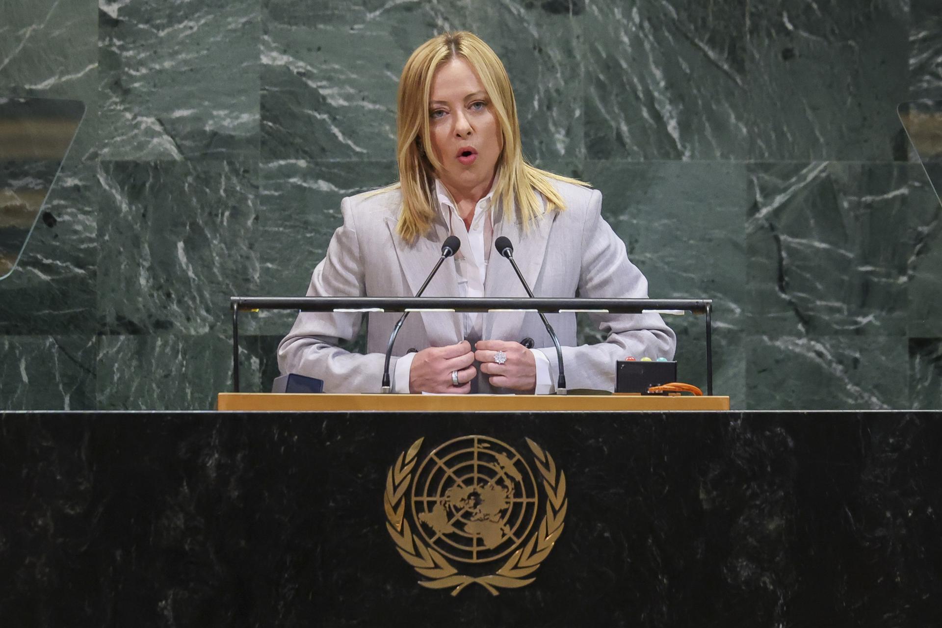 Imagen de Archivo de la primera ministra de Italia, Giorgia Meloni.
EFE/EPA/SARAH YENESEL