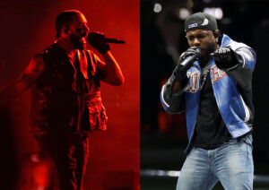 Combo de fotografías de archivo de los cantantes Drake (i) y Kendrick Lamar. Una jueza estadounidense desestimó este jueves la demanda por difamación del rapero Drake contra el sello discográfico Universal Music Group por promocionar el popular tema de Kendrick Lamar 'Not Like Us', que lo tacha de pedófilo. EFE/Ailen Díaz/ Erik S. Lesser