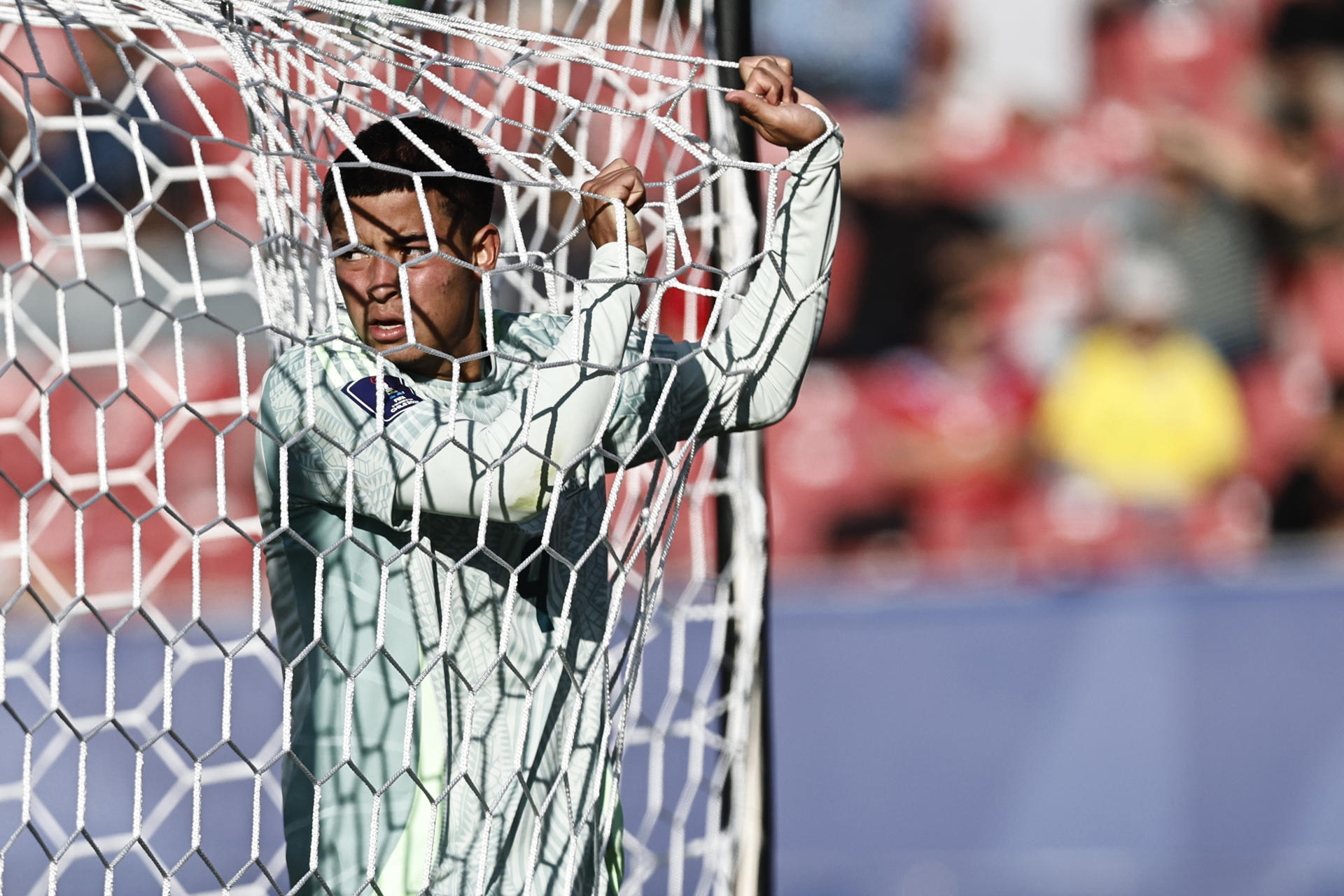 Oswaldo Virgen de México reacciona en un partido de la Copa Mundial Sub-20. EFE/ Osvaldo Villarroel
