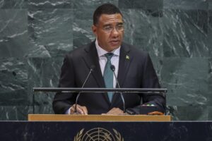 Foto de archivo del presidente de turno de la Comunidad del Caribe, Andrew Holness. (Nueva York). EFE/SARAH YENESEL