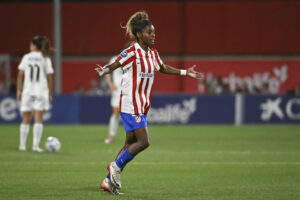 La delantera del Atlético de Madrid Luany celebra tras marcar el 2-1 durante el encuentro correspondiente a la jornada 2 de la Liga F en el Centro Deportivo Wanda Alcalá de Henares, en Madrid en foto de achivo de Fernando Villar