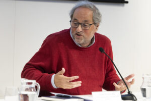 Imagen de archivo (06/02/2025) del expresidente de la Generalitat Quim Torra durante una rueda de prensa.
EFE/Marta Pérez
