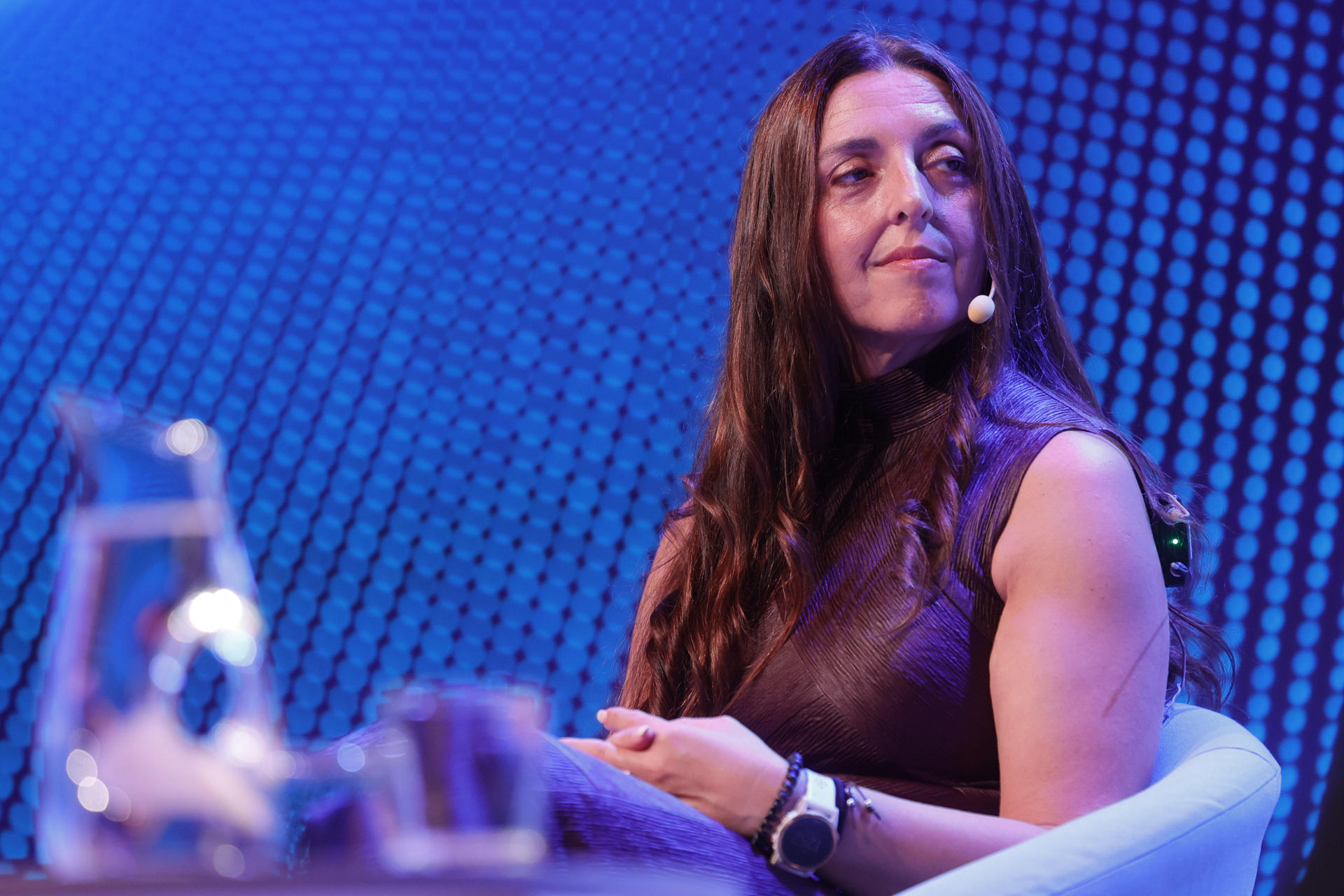 La directora de Estrategia de Investigación en Inteligencia Artificial de Google, Pilar Manchón durante su intervención en la quinta edición del foro internacional Ecosystems 2030 que se celebra este viernes en A Coruña y se centra en la inteligencia artificial, la innovación, la sostenibilidad y el entretenimiento. EFE/Cabalar