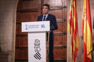 El president de la Generalitat, Carlos Mazón, durante la declaración institucional con motivo del Día de la Comunitat Valenciana. EFE/GVA/SOLO USO EDITORIAL  SOLO DISPONIBLE PARA ILUSTRAR LA NOTICIA QUE ACOMPAÑA (CRÉDITO OBLIGATORIO)