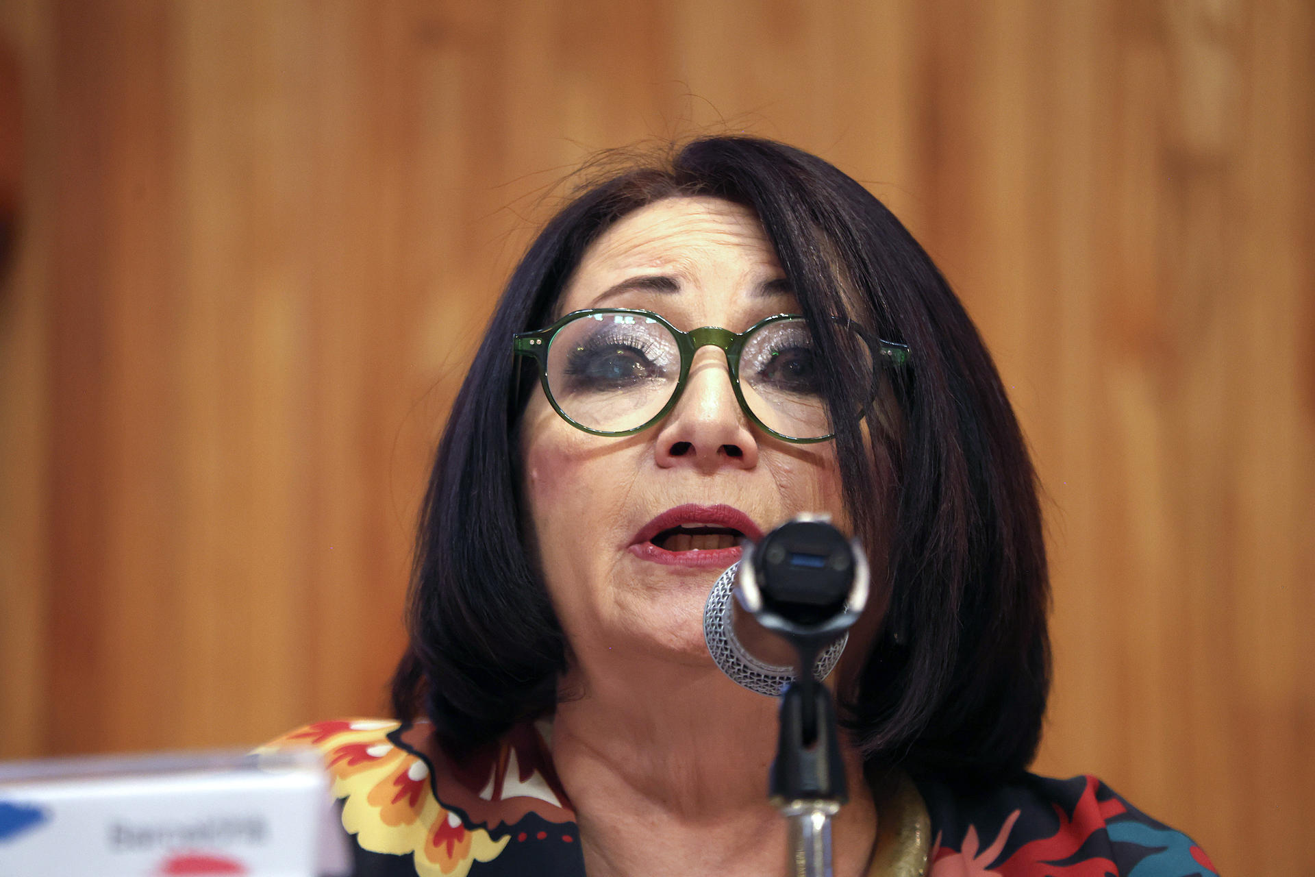 La directora general de la FIL, Marisol Schulz, habla en la presentación del programa general de la Feria Internacional del Libro este lunes, en la ciudad de Guadalajara (México).EFE/ Francisco Guasco
