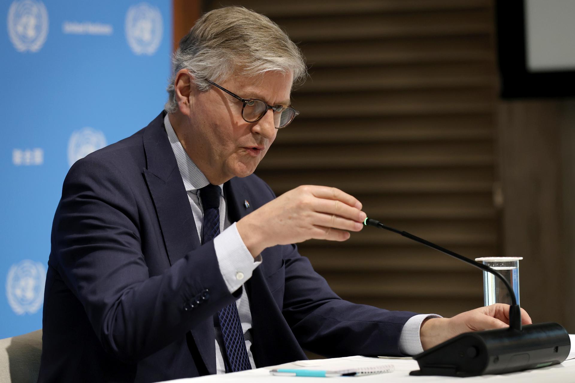 El secretario general adjunto de Operaciones de Paz de la ONU, Jean Pierre Lacroix, en una foto de archivo. EFE/EPA/RAJAT GUPTA